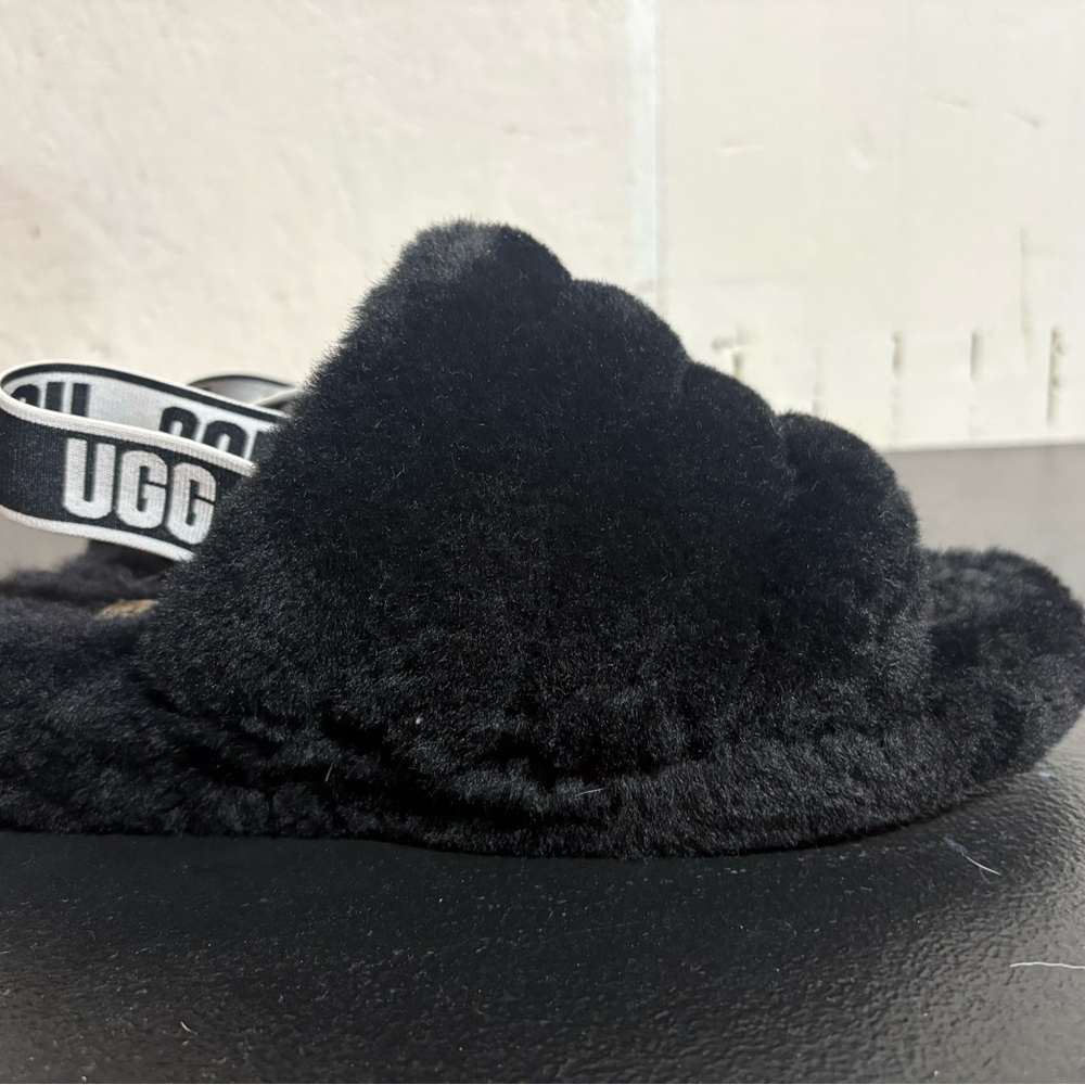 UGG Black Fluffy Footwear
